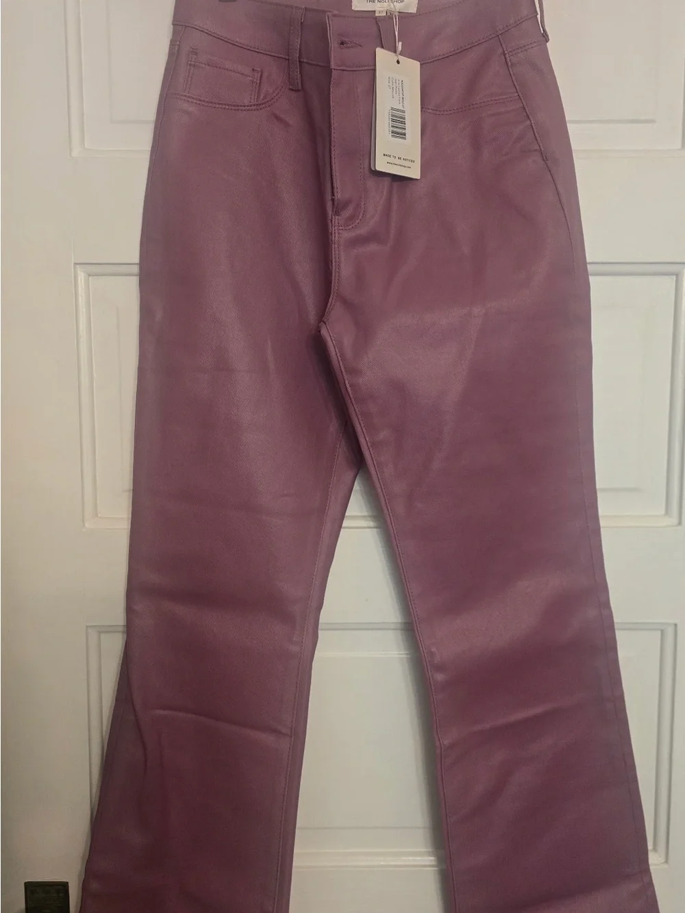 The Noli Shop Aria Coated Leather-Like Jean In Maeve Pink - Picture 3 of 3